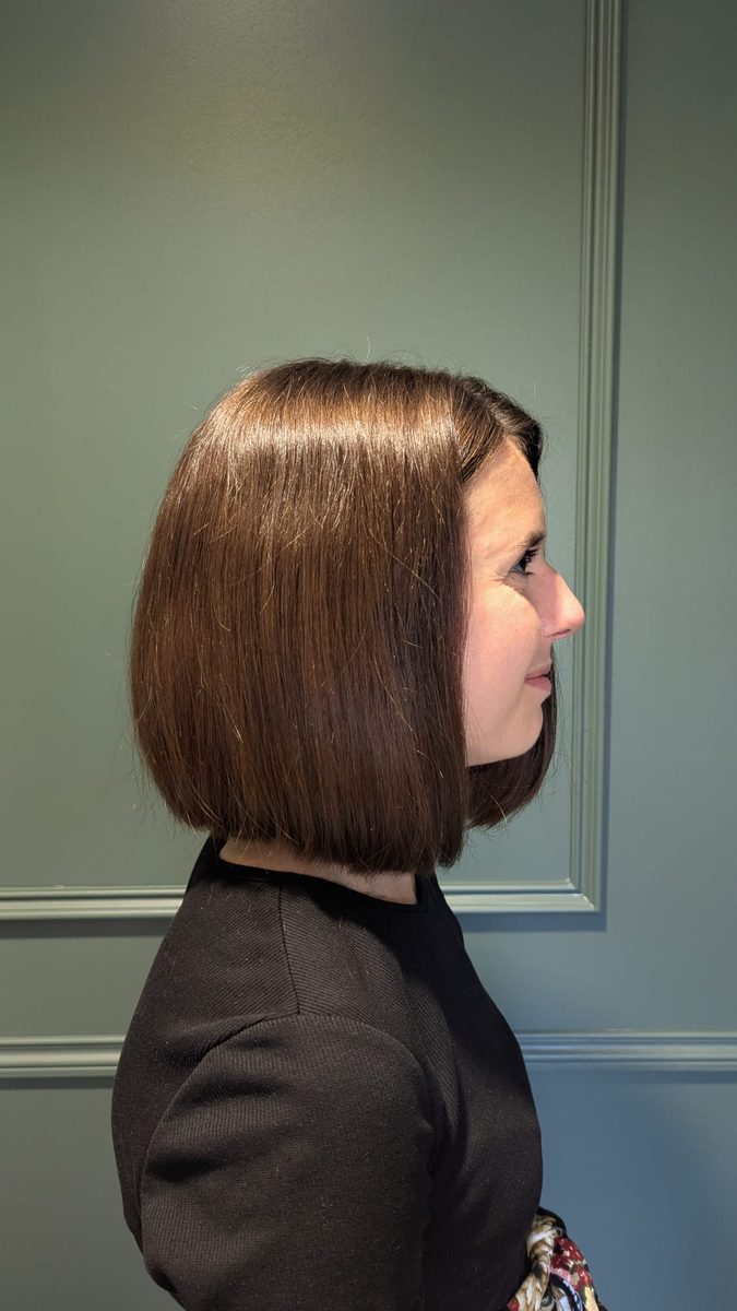 Après : coupe femme réalisée au salon