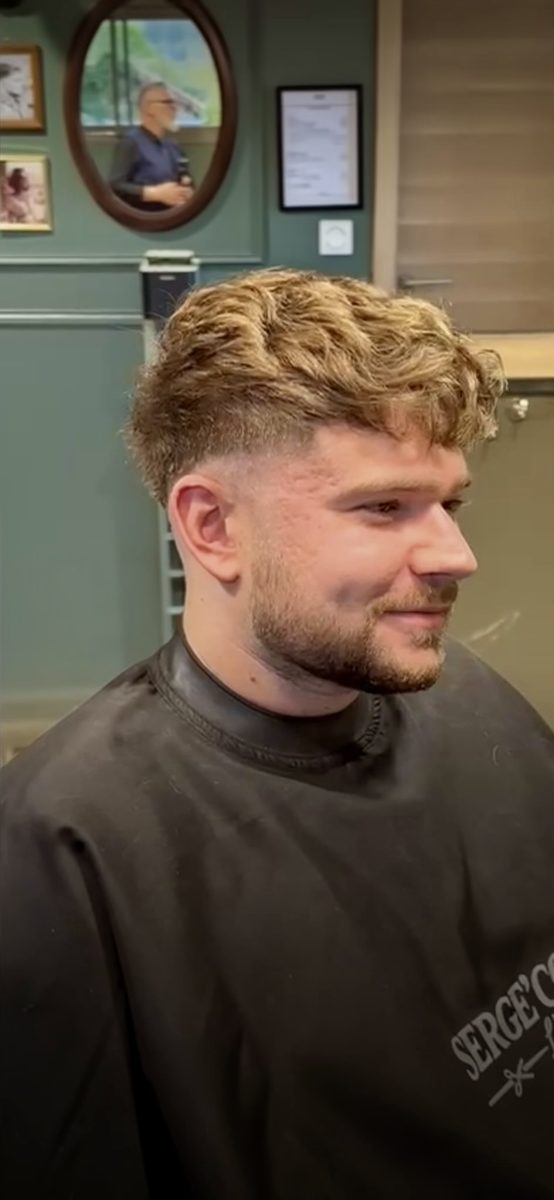 Coupe homme réalisée au salon