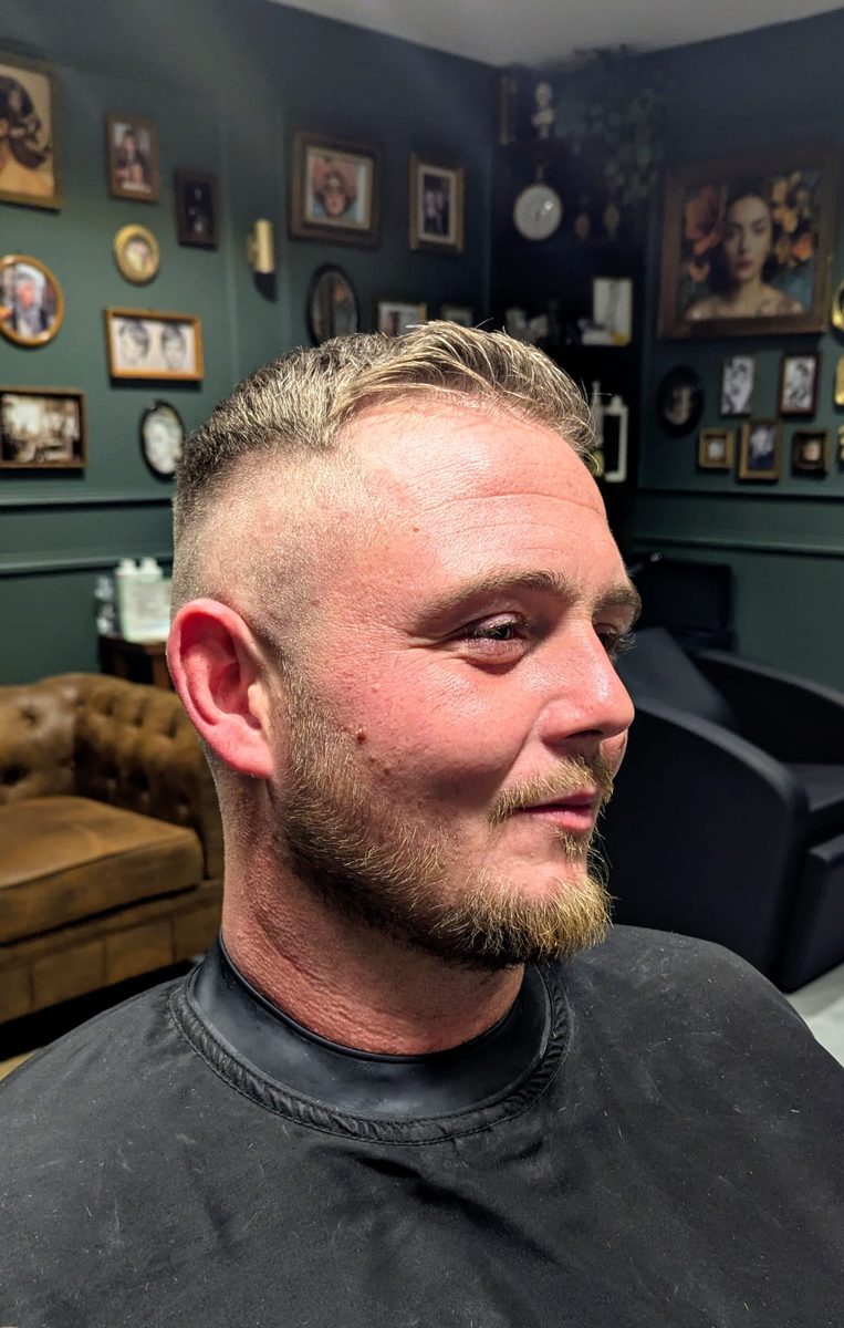 Après : coupe homme réalisée au salon