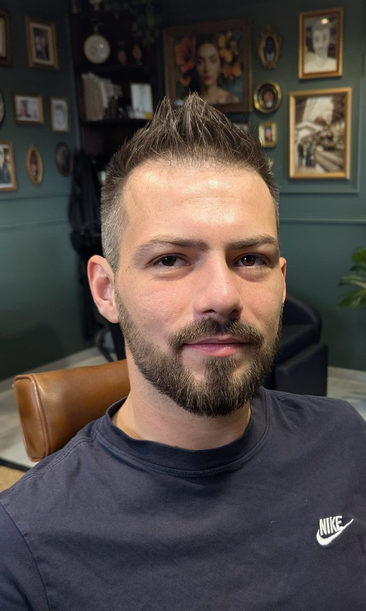 Après : coupe homme réalisée au salon